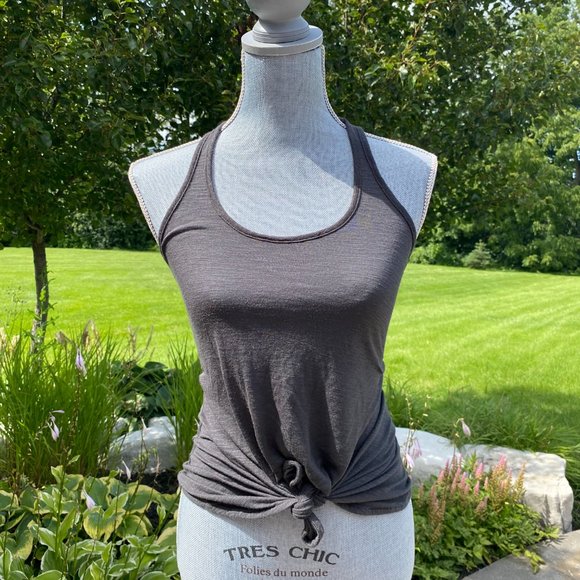 Silver Colcci Grey Knotted Racerback Tank Top Size Small - Picture 1 of 9
